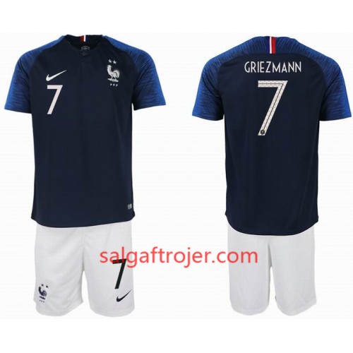 Frankrig Fodboldtrøjer GRIEZMANN 7 2 star Børn Hjemmebanesæt VM 2018 Frankrig Fodboldtrøjer GRIEZMANN 7 2 star Børn Hjemmebanesæt VM 2018
